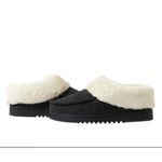 Dearfoams  Slippers Womens M 7-8 House Faux Fur Shoes Indoor/Outdoor Black New Photo 1