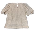 English Factory Tweed Puff Sleeve Top Cream Beige XS | Cottagecore Chic Photo 2