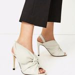 ZARA Leather Sandals Heels Shoes with Bow Womens 6.5 Photo 0