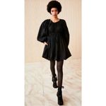 Ulla Johnson ‎ Black Martine Mini Dress Noir Bubble Hem Long Sleeve Bateau Size 2 Photo 14