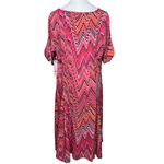 Kim Rogers Curvy Dress Size 1X Pink Orange Zigzag Print Stretch Knit NWT Plus Si Photo 4