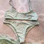 None Green print bikini M with cover up Photo 2