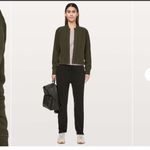 Lululemon  Dark Olive On Repeat Bomber Jacket Sz 8 Photo 3