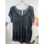 Free People  Beach Oversized Distressed Black Tee - Size - XS Photo 4
