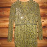 Mac Duggal  5124 Green Beaded Long Sleeve Evening Gown Size 6 Photo 11