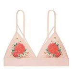 PINK - Victoria's Secret Victoria's‎ Secret Pink Floral Embroidered Lace Triangle Bralette Size Small NEW Photo 3