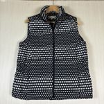Talbots  Women's Vest Sz M Petite Down Feather Polka Dot Black White‎ Ski Lodge Photo 0