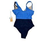 Kona Sol  Colorblock Wrap One-Piece Swimsuit NWT Small Blue Photo 5