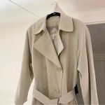 London Fog  Vintage 90s Double Breasted Trench Coat Size 4P Taupe Photo 7