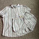 Chalmers Elyse Pajama Set white striped shorts button up top women’s large/12/42 Photo 0