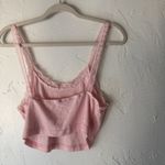 Y2k Pink Lace Trim Crop Cami Top Womens Small Bow Detail Soft Ribbed Coquette Photo 4