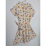 Modcloth Cherry Print retro swing Fit & Flare Dress mock neck & belt XL Photo 4