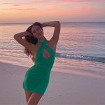 With Jean With Jéan | Lena Halter Bodycon Mini Dress in Juicy Green Size Medium Photo 2