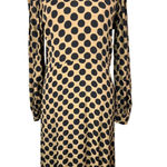 Rachel Pally Polka Dot Puff Sleeve Midi Dress Tan Black Size Medium Photo 2