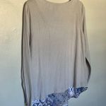 One World V-Neck Top Purple Grey Large Photo 6