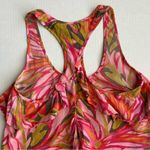 Alice & Trixie Women's Pink Floral Silk Ruffle Racerback Tank Top Small Photo 9