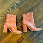 Chinese Laundry Brown Croc-Embossed Ankle Boots Photo 1