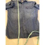 Levi's Levi’s Casual Blue Button Down Denim Long Sleeve Women’s Shirt EUC Sz M Cotton Photo 10