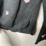 Wooden Ships RARE  Candy Hearts pink and grey pullover relaxed sweater top sz S/M Photo 5