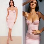 House Of CB  'Alma' Blush Pink Satin Corset Midi Dress NWOT‎ size XS Photo 1