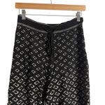 Diane Von Furstenberg  Verdi Black Geometric Print Knit Flare Leg High Rise Pants Photo 5