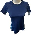 Kanu Eden SS Rashguard Sz XS Navy Blue Floral 50+ SPF Pullover Surfboard Active Photo 2