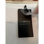 LIONESS  Anderson Pants Size 4 White Ribbed Chewed Hem Elastic Waist Photo 3