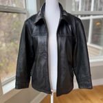 Vintage Rainforest Black Leather Jacket Quilted Lining Buckle Details Medium Photo 9
