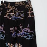 ZARA  Black Oriental Embroidered High Waist Wide Leg Trouser Pants Womens Size XS Photo 4