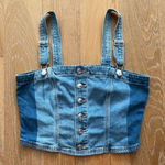 American Eagle Stylish Blue Denim Jean corset top Photo 0
