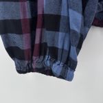 Cloth & Stone Anthropologie Glacier Plaid Long Sleeve Gathered Hem Blouse Top XL Photo 3