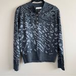 Heartloom ✨  Natalia Wool Blend Leopard Print Pullover Sweater in Charcoal Gray S Photo 3