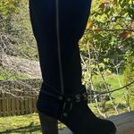 Chinese Laundry Backstreet tall black suede metal detailing block heel size 8 Photo 1