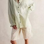 Free People Indigo Skies Green Button Down Photo 1