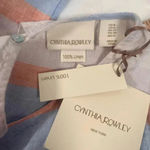 Cynthia Rowley  Linen Colorblock Striped Sleeveless Shift Dress Photo 3