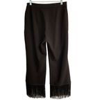 Lulus  Catch a Crutch black fringe crop womens pants L Photo 3