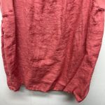 Made in Italy 100% Linen 3D Floral Tank Dress Medium Beachy Coastal Nautical Pink Photo 8