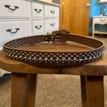 Brown Leather Western Blingy Belt. Size S/M. Photo 2