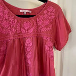 Calypso St. Barth  Short Sleeve Embroidered Dress Size XS Color Pink Photo 2