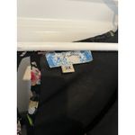 J Gee Dress 3x Black Floral Hankerchief Hem Pintuck Chiffon Photo 8