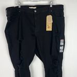 Levi's NWT 711 Skinny Jeans Distressed Hypersoft Black Plus Size 24W NEW Photo 1