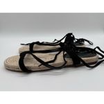 Banana Republic  Leather Espadrille Gladiator Flat Sandals Black SIZE 7.5 Photo 1