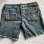 Volcom Boyfriend Cut Factory Distressed Medium Wash Denim Jeans Shorts Size 1 Photo 2