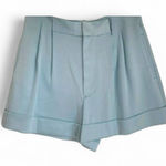 Alice + Olivia “Conry” Pleated Satin Shorts in Powder Blue NWT Size 6 Photo 2