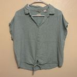 Weatherproof  Linen Light Blue Button-Down Shirt Photo 0
