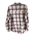 Universal Threads Universal Thread Womens Flannel Plaid Button-Up Shirt Cotton Beige/Black/White L Photo 1