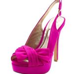 Charlotte Russe Woman’s Hot Pink Bow Detail Heels Size 7 Photo 0