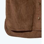 Bar III Faux Suede Mini Skirt Camel Brown Button Front Classic Junior Medium Photo 3
