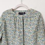 [Vintage] 90s GAP Green Floral Print Peasant Boho Button Front Blouse Sz Large L Photo 2