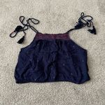Free People Free people crop top xs tie shoulders. Navy Photo 3